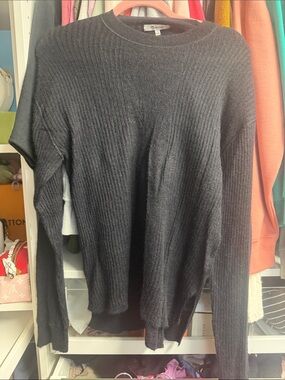 Madewell Black Ribbed Knit Sweater